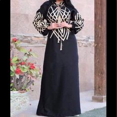 New Black Abaya Dress Black Long Abaya For Spring, Long Black Abaya For Spring, Long Black Spring Abaya, Spring Black Long Abaya, Elegant Floor-length Fall Abaya, Spring Black Maxi Length Abaya, Spring Black Maxi-length Abaya, Black Floor-length Abaya For Party, Black Abaya For Eid Party