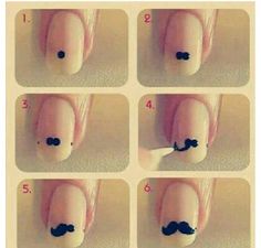 Looks super easy !! Mustache Nail Art, Moustache Nails, Mustache Nails, Nailart Tutorial, Moustaches, Nail Art Tutorial, Easy Nail Art