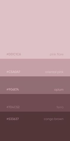 three shades of pink and brown with the same color scheme in each section, one is dark