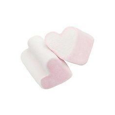 two pink and white heart shaped sponges