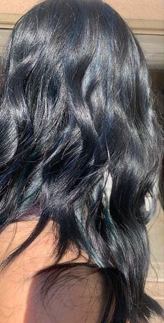 Black And Navy Hair, Blue Undertone Hair, Black Hair With Blue Undertones, Dark Blue Highlights In Black Hair, Blueish Black Hair, Dark Indigo Hair, Black Hair With Blue Tint, Midnight Dark Blue Hair, Blue Tinted Hair