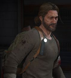 the last of us character with a flashlight in his hand