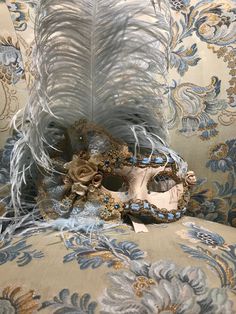 "This mask with feathers belongs to our collection of masks \"Lady Plumes\". The fetaher masks are the most elegant, refine and stunning masks of our collections. This mask is a traditional and original papier-mache Venetian mask, handmade and decorated in our Atelier in Venice using velvet , Brocade fabrics, Swarovski,ostrich feathers, different trimming and Burano Lace macarme It is perfect for any masquerade party, Halloween costume, pro or event in Venice or elsewhere during Carnival. This m Maquarade Mask, Elegant Theater Eye Mask, Elegant Eye Mask For Theater, Elegant Full Face Masquerade Mask For Carnival, Elegant Feathered Masquerade Mask, Elegant Feathered Eye Mask For Masquerade, Elegant Feathered Masquerade Mask For Mardi Gras, Elegant Baroque Masks For Theater, Elegant Baroque Masks For Mardi Gras