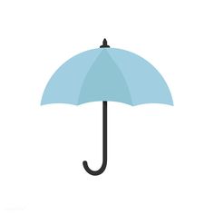 an umbrella is shown on the side of a white background with blue trimmings