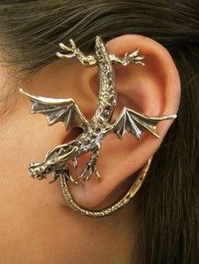 Dragon Sentry Ear Wrap Bronze Unique Ear Cuffs, Dragon Ear Cuffs, Bronze Dragon, Dragon Earrings, Silver Gold Jewelry, Dragon Jewelry, Casting Jewelry, Design Silver, Bridal Accessories