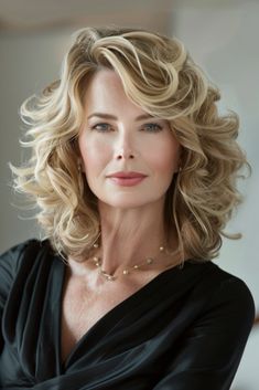 49+ Medium-Length Haircut Ideas for Women Over 40 Medium Length Hair Styles For Women Over 50, Very Layered Hair Medium Over 50, Womans Hairstyle, Medium Length Hairstyles For Women, Glamorous Hairstyles, Hair Mistakes, Mother Of The Bride Hair