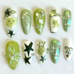 Star Nail, Star Nail Art, Nails Fun, Grunge Nails, Pretty Gel Nails, Really Cute Nails, Kawaii Nails, Star Nails