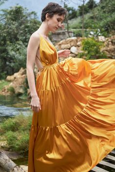 Gold Silk Satin Dress Flowy Dress Bridesmaid Dress Maxi | Etsy Floor-length Satin Maxi Dress, Elegant Flowy Floor-length Backless Dress, Silk Backless Maxi Dress For Gala, Gold Satin Maxi Dress For Summer, Floor-length Flowy Maxi Dress For Evening, Summer Gala Silk Maxi Dress, Gold Satin Maxi Dress, Flowy Backless Maxi Dress For Bridesmaid, Silk Backless Evening Maxi Dress