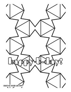 happy holidays coloring page with an origami star