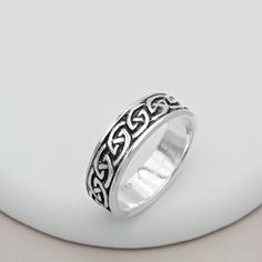 A popular Gents and Ladies ring, this celtic ring would make the perfect gift for a loved one or treat for yourself. Dimensions:  Width: 6mm Materials: 925 Sterling Silver Celtic Band, Celtic Ring, Horseshoe Necklace, Sterling Silver Bead Bracelet, Celtic Rings, Ladies Ring, Silver Coat, Vermeil Jewelry, Sterling Silver Bead