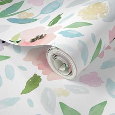 a floral wallpaper with watercolor flowers on it