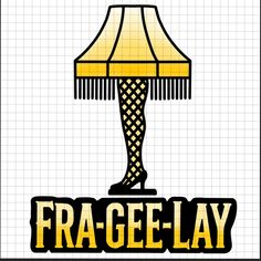 a lamp that is on top of a sign with the word frage - lay