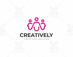 a logo for a company that is creatively designed to look like people holding hands