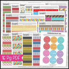 the printable planner stickers are colorful and fun