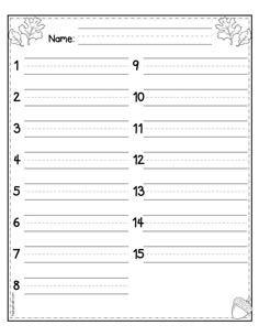 the printable thanksgiving worksheet for students to practice numbers and write them in