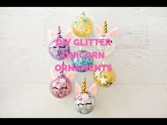 an image of unicorn ornaments with glitter on them