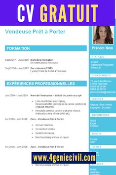 cv vierge à remplir gratuit Cv Format, Open Office, Google Docs, Microsoft Office, Style Moderne