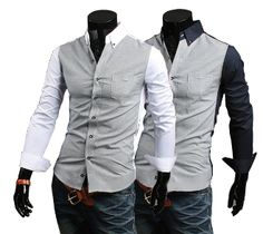 Men's Two Tone Gingham Shirt Meditation Clothing, Mens Fashion Dress Shirts, Casual Dress Shirt Men, Mens Tops Casual, New Mens Fashion, Fitted Dress Shirts, Cotton Long Sleeve Shirt, Latest Mens Fashion, Shirt Dress Style