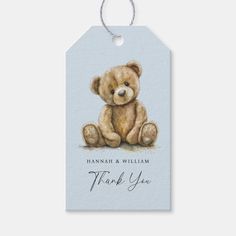 Cute Teddy Bear Blue Baby Boy Baby Shower