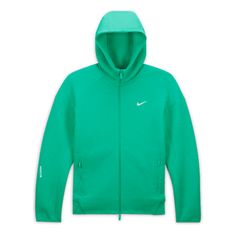 Nike x NOCTA Tech Fleece Full Zip Hoodie 'Stadium Green' FD8453-324 Green Sporty Track Jacket With Ribbed Cuffs, Sporty Green Track Jacket With Ribbed Cuffs, Green Sporty Hoodie With Ribbed Cuffs, Functional Sports Sweatshirt For Winter, Winter Sports Functional Sweatshirt, Functional Winter Sports Sweatshirt, Nike Long Sleeve Hoodie For Sports Events, Nike Long Sleeve Hoodie For Running, Nike Athleisure Hoodie For Running