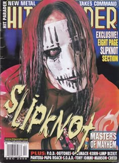 a magazine cover with an image of a man wearing makeup and hair on the cover