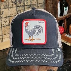 New With Tags Goorin Bros The Farm The C*C* Rooster Black Trucker Hat Cap Great Find, New With Original Tags And Official Guarantee Sticker Black Novelty Snapback Hat, Novelty Black Snapback Hat One Size, Novelty Black Trucker Hat With Curved Brim, Black Novelty Trucker Hat With Curved Brim, Novelty Black Trucker Hat One Size, Black Novelty Trucker Hat, Black Novelty Trucker Hat One Size, Black Trucker Hat, Goorin Bros