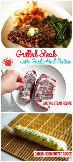 grilled steak with garlic - steak butter recipe by gailie herb butter recipe book