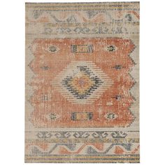 an orange and gray rug with different colors