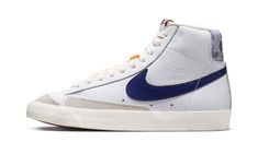 Blazer Mid FN6877 100 Nike Blazer Mid 77 White, Blue Trainers, Nike Sb Zoom, Nike Blazer Mid 77, Nike Blazer Mid, Nike Blazers Mid, Jordan 2, Blazer Mid, Air Huarache