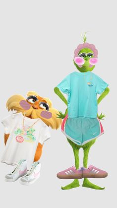 Preppy Lorax and Preppy Grinch Preppy Kid, Preppy Grinch, Preppy Baddie, Preppy Kids, Peppa Pig, Cartoon Kids, Grinch