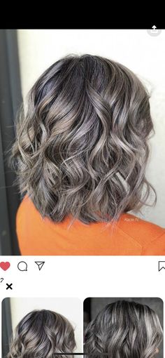 Gray Blending Hair Highlights Dark Hair, Gray Blending, Grey Blending, Grey Hairstyles, Grey Ombre Hair, Medium Brown Hair