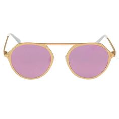 Cramilo Eyewear DRESDEN A19 - Modern Flat Top Slender Round Sunglasses Colored Mirror, Fashion Mirror, Pink Olive, Brow Bar, Slim Frame, Modern Flat, Pierced Jewelry, Round Faces, Gold Sunglasses