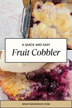 a quick and easy fruit cobbler recipe