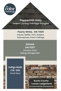 an advertisement for a roofing company with different colors and styles, including grays, white