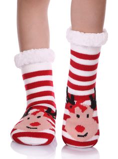 PRICES MAY VARY. CUTE CARTOON ANIMAL DESIGN--Kid fuzzy slipper socks come in different colors and Cartoon Animal Cat/Dog/Deer pattern, Novelty, colorful, young, brighten up your day. HIGH QUALITY KIDS SLIPPER SOCKS--Unisex children fluffy slipper socks are made with a woven blend of 90% acrylic 9% polyester 1% spandex. Lined with plush faux sherpa shearling and featuring non-skid tread. Unparalleled soft and comfortable for your kids. UNISEX ANTI-SLIP SOCKS--Silicon rubber grips on soles of socks prevent slips and falls on smooth floors. Your child can wear these Winter Warm Fuzzy Slipper Socks as boot socks floor socks, or just for lounging around the house. We offer three sizes for your choice, 3-5 Year, 6-8 Year and 8-12 Year. Very soft, comfort and stretchy. Easy to slip on as well as Socks Fuzzy, Presents For Boys, Animal Slippers, Unique Socks, Non Slip Socks, Kids Slippers, Fuzzy Slippers, Winter Socks, Cute Cartoon Animals