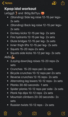 an iphone screen showing the workout schedule for people to do in their home gyms