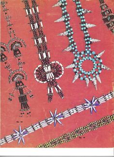 an old book with beaded jewelry on it