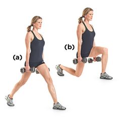 a woman doing squat exercises with dumbbells