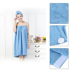 Description: This set includes 1pc wrap towel and also 1pc hair drying cap, which is made of high grade material that is super soft, smooth, safe to your skin and also eco-friendly. Having good features of absorbing simply and breathing freely. The hair drying cap can dry hair fast and easily. Very easy to wash, convenient to use and comfortable to wear, suitable to wear for shower, spa, bath, and sauna etc. So, such a perfect product, don't miss it. Features: 1. Made of high grade material, whi Spa Wrap Towel, Shower Sauna, Towel Ideas, Hair Drying Cap, Spa Wraps, Bad Set, Bath Wrap, Soft Bath Towels, Hair Drying