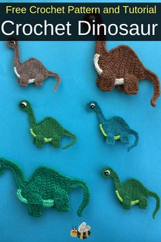 crochet pattern and video instructions to make an adorable dinosaur