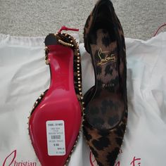 New Christian Louboutin Pony Hair Heels Size 5.5 Leopard Print Hennessy Shoes, Cute Red Heels, Trendy Heels 2024, Burgundy Dress Leopard Shoes, Louis Vuitton Red Bottom Shoes, Loubitons Heels, 2010 Heels, Christian Louboutin Shoes Closet, Happy New Year High Heels