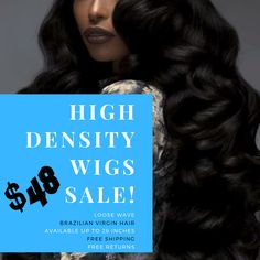 We told you there were coming and now you can buy! ___________________ 180% Density Lace Front Wigs in Loose Wave - ON SALE! __________________ Sezzle this baby for $48 today! __________________ Always FREE shipping and returns Easy Hair Extensions, Wavy Style, Brazilian Virgin Hair, Human Hair Wig, Loose Waves