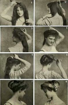 Victorian Hairstyle 1910 Hair, Istoria Artei, Retro Mode, Edwardian Era