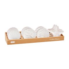 white dishes in a cardboard box on a white background with the words,'turban plates '