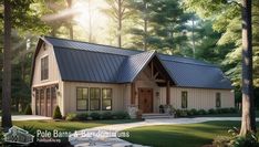 this is an artist's rendering of a house in the woods