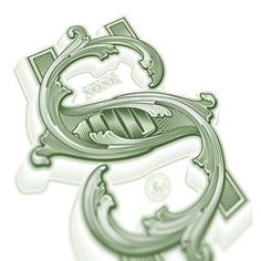 an image of money in the shape of a letter e on a white background stock photo