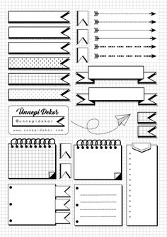 a set of notebooks with different lines and arrows