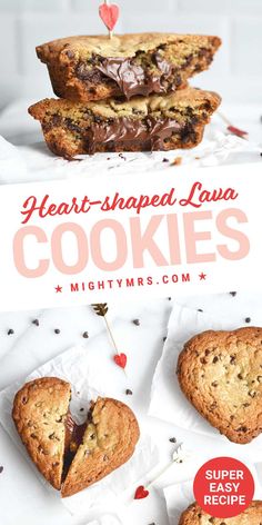 Heart-shaped Lava Cookies