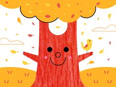 Happy Autumn Tree by Sander de Wekker on Dribbble