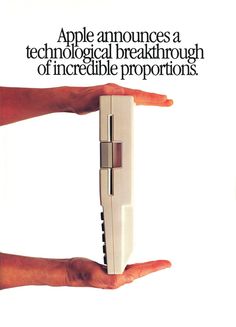 an advertisement for apple's technological breathing through the use of incredible proportionss, from 1971